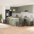 vidaXL fekete nyárfa 8 paneles összecsukható kutyakapu ajtóval 640 cm