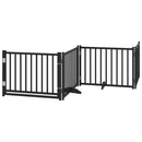 vidaXL fekete nyárfa 10 paneles összecsukható kutyakapu ajtóval 800 cm