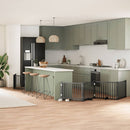 vidaXL fekete nyárfa 10 paneles összecsukható kutyakapu ajtóval 800 cm