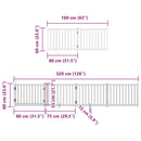 vidaXL fekete nyárfa 12 paneles összecsukható kutyakapu ajtóval 960 cm