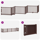 vidaXL barna nyárfa 6 paneles összecsukható kutyakapu ajtóval 480 cm