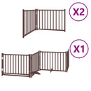 vidaXL barna nyárfa 8 paneles összecsukható kutyakapu ajtóval 640 cm