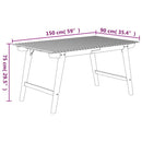 vidaXL tömör akácfa kerti asztal 150 x 90 x 75 cm