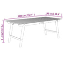 vidaXL tömör akácfa kerti asztal 200 x 90 x 75 cm