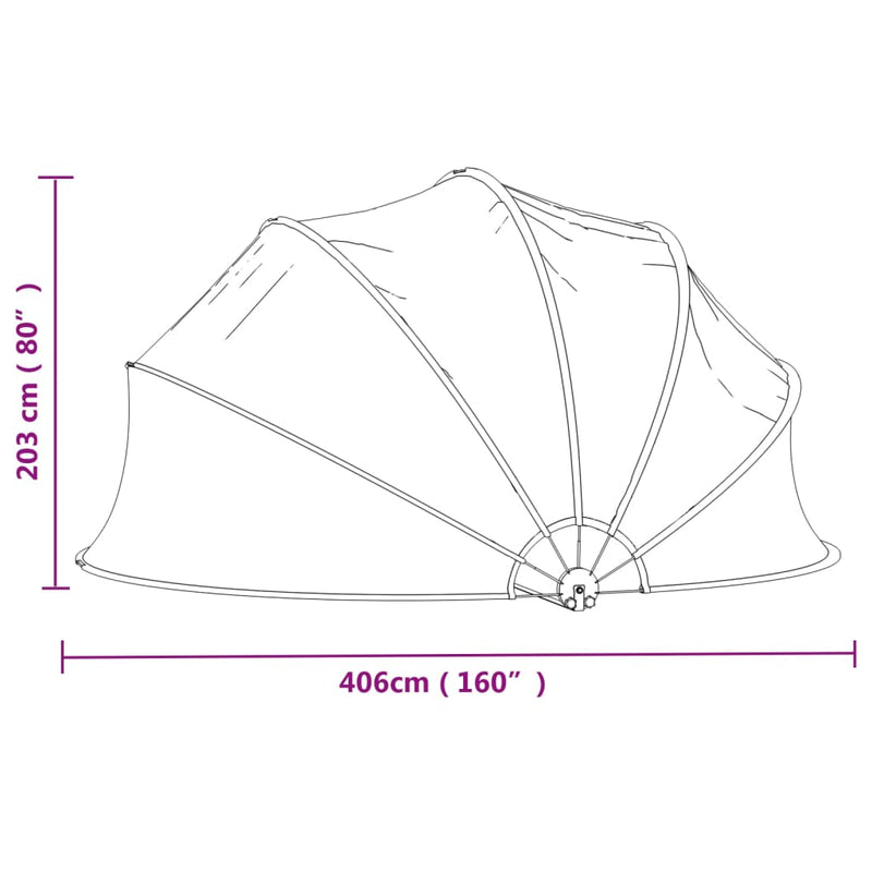 vidaXL kerek PVC medencekupola 406x203 cm