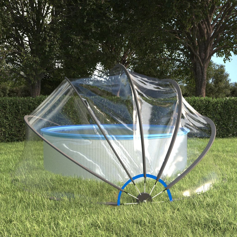 vidaXL kerek PVC medencekupola 406x203 cm