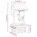 vidaXL tömör fenyőfa kívánságkút szivattyúval 57 x 50 x 112 cm