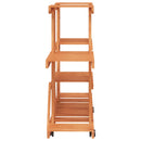 vidaXL tömör fenyőfa virágtartó állvány kerekekkel 110 x 25 x 78 cm