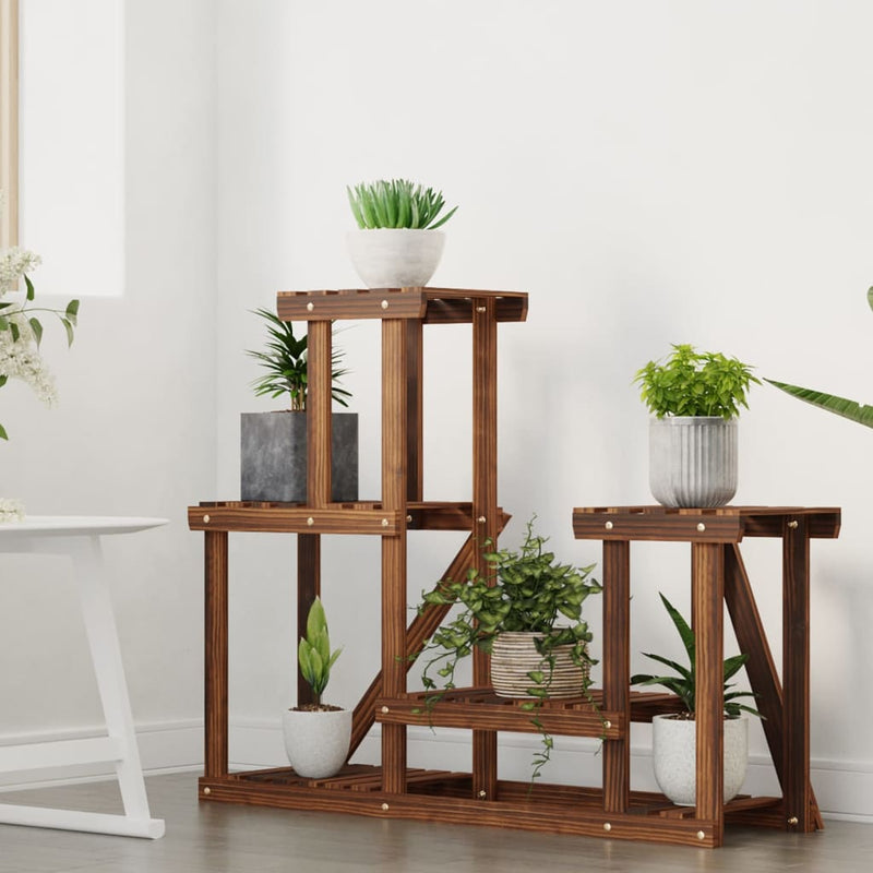 vidaXL tömör fenyőfa virágtartó állvány 90 x 25 x 73,5 cm