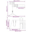 vidaXL tömör fenyőfa kültéri játszószett