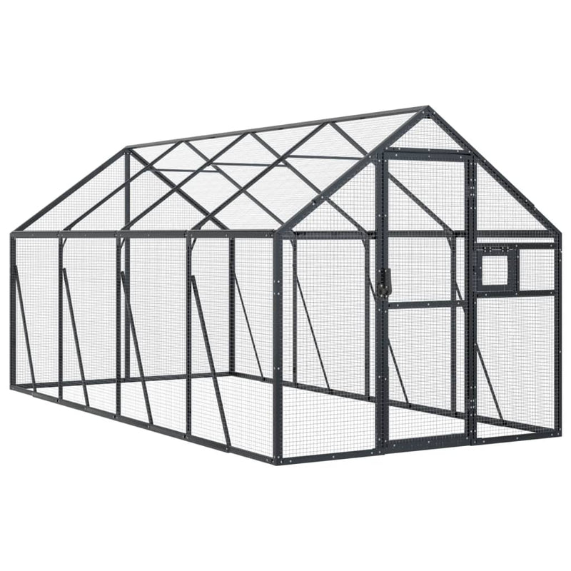 vidaXL antracit alumínium madárház 1,79 x 4 x 1,85 m