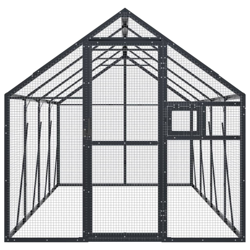 vidaXL antracit alumínium madárház 1,79 x 4 x 1,85 m