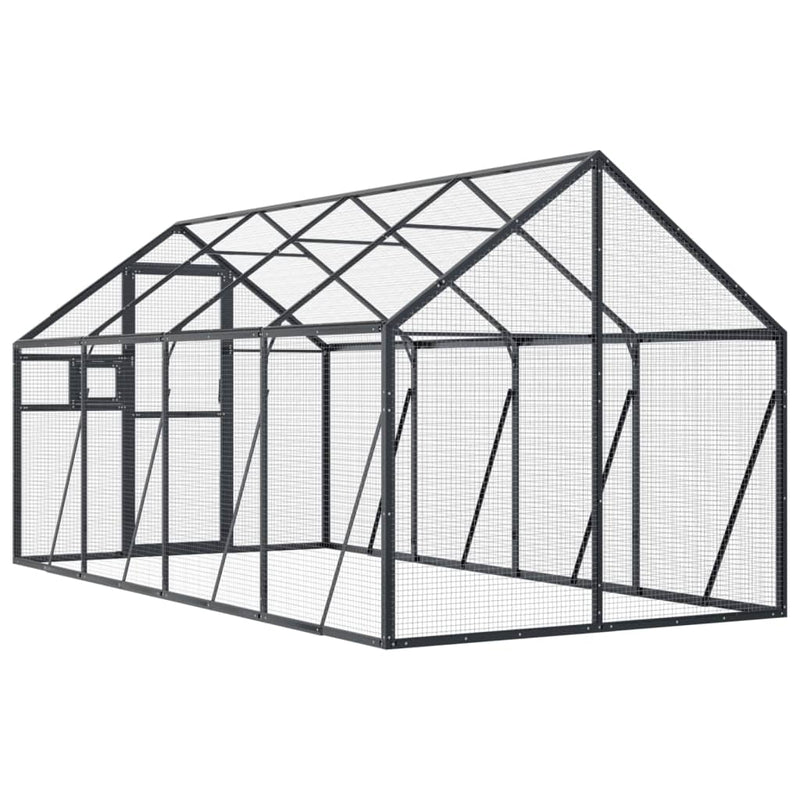 vidaXL antracit alumínium madárház 1,79 x 4 x 1,85 m