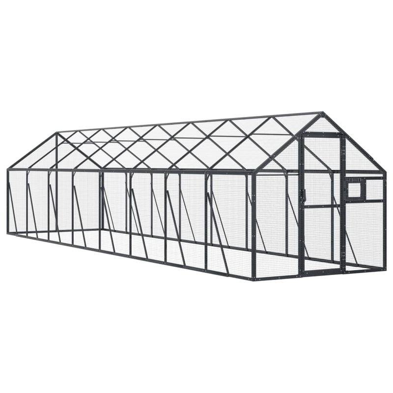 vidaXL antracit alumínium madárház 1,79 x 8 x 1,85 m