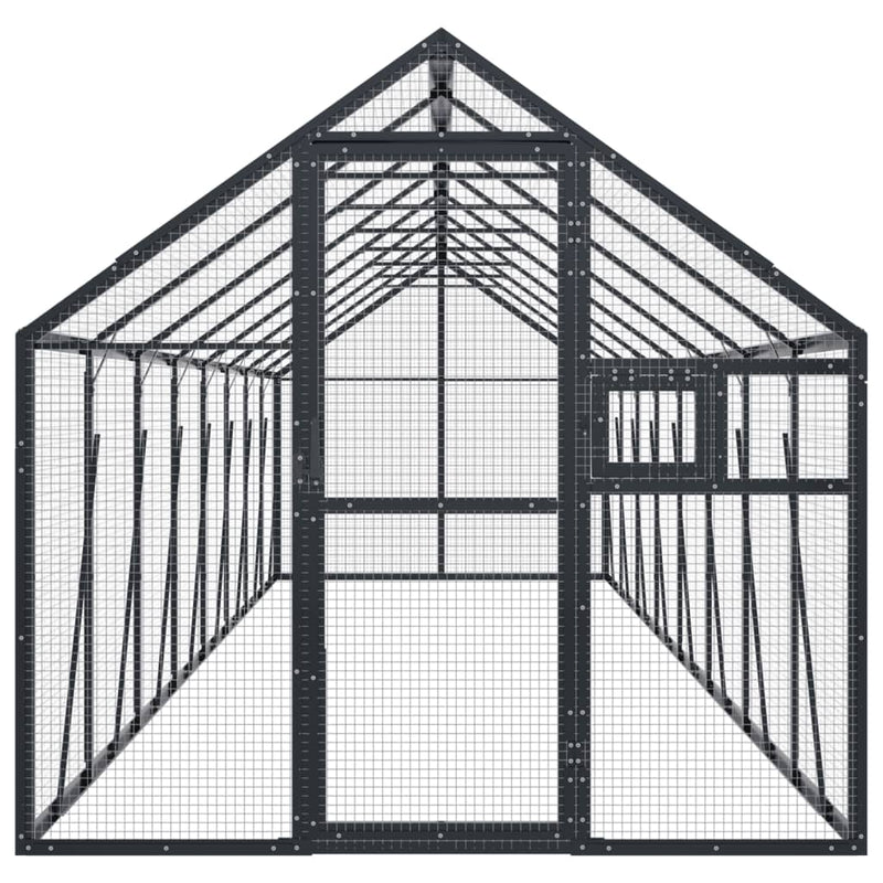vidaXL antracit alumínium madárház 1,79 x 8 x 1,85 m