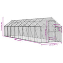 vidaXL antracit alumínium madárház 1,79 x 8 x 1,85 m