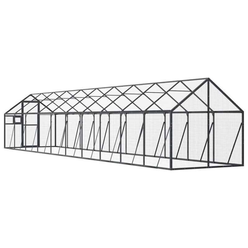vidaXL antracit alumínium madárház 1,79 x 10 x 1,85 m