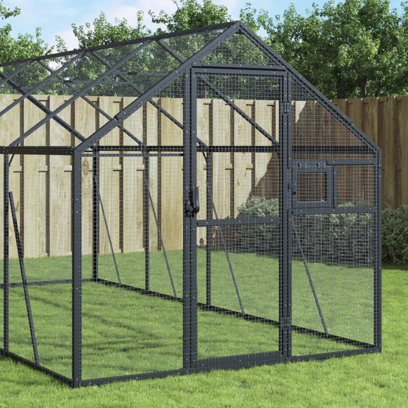 vidaXL antracit alumínium madárház 1,79 x 10 x 1,85 m