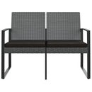 vidaXL 2-személyes sötétszürke PP kerti pad párnával