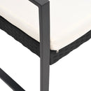 vidaXL 3-személyes fekete PP kerti pad párnával