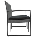 vidaXL 3-személyes sötétszürke PP kerti pad párnával