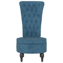 vidaXL kék bársony gombos szék magas háttámlával