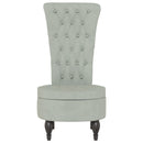 vidaXL világosszürke bársony gombos szék magas háttámlával