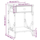 vidaXL szürke sonoma színű szerelt fa éjjeliszekrény 40 x 42 x 60 cm