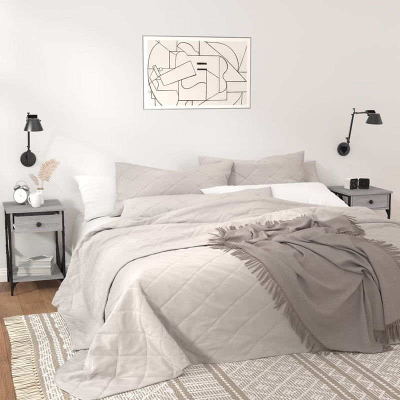 vidaXL 2 db szürke sonoma színű szerelt fa éjjeliszekrény 40x42x60 cm