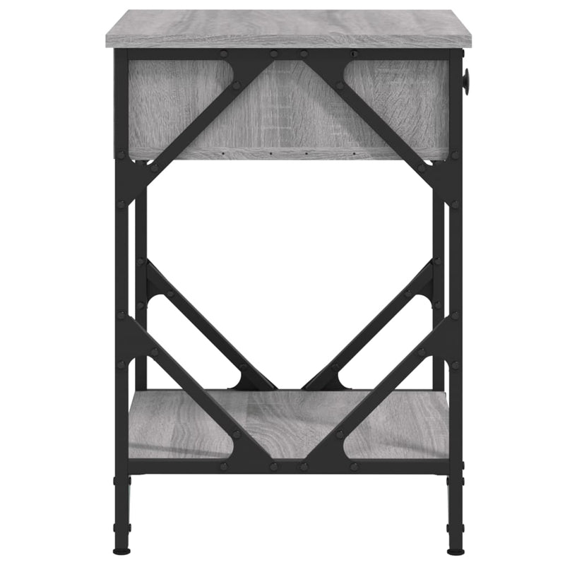 vidaXL 2 db szürke sonoma színű szerelt fa éjjeliszekrény 40x42x60 cm