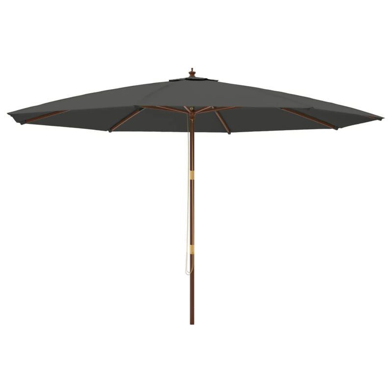 vidaXL antracitszürke kerti napernyő fa rúddal 400 x 273 cm