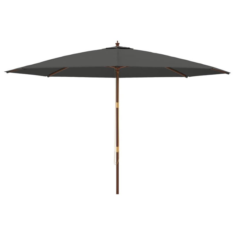 vidaXL antracitszürke kerti napernyő fa rúddal 400 x 273 cm