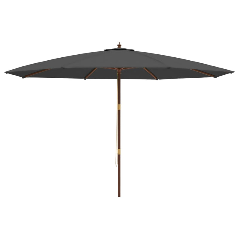 vidaXL antracitszürke kerti napernyő fa rúddal 400 x 273 cm