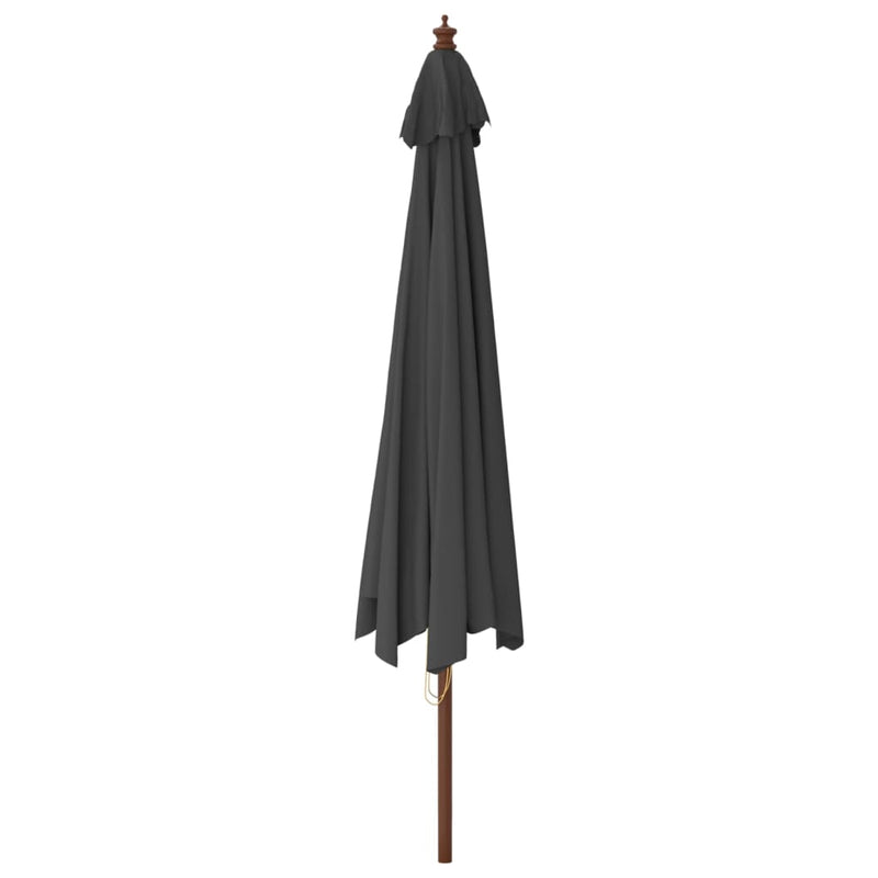 vidaXL antracitszürke kerti napernyő fa rúddal 400 x 273 cm