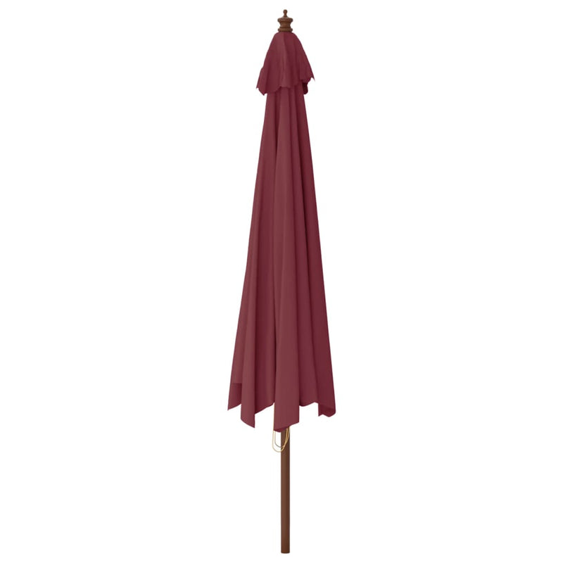vidaXL bordó kerti napernyő fa rúddal 400 x 273 cm