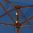 vidaXL azúrkék kerti napernyő fa rúddal 198x198x231 cm