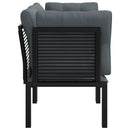 vidaXL 2 db fekete-szürke polyrattan kerti sarokfotel párnákkal