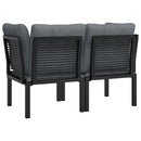 vidaXL 2 db fekete-szürke polyrattan kerti sarokfotel párnákkal