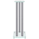 vidaXL 2 db 3 oszlopos ezüst edzett üveg hangszóróállvány