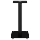 vidaXL 2 db 1 oszlopos fekete edzett üveg hangszóróállvány