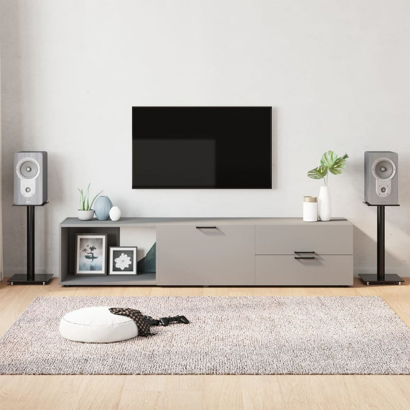 vidaXL 2 db 1 oszlopos fekete edzett üveg hangszóróállvány