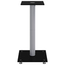 vidaXL 2 db 1 oszlopos fekete-ezüst edzett üveg hangszóróállvány