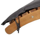 vidaXL tömör akácfa napozóágy sötétszürke párnákkal