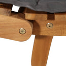 vidaXL tömör akácfa napozóágy sötétszürke párnákkal