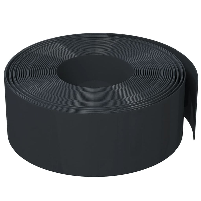 vidaXL fekete polietilén kerti szegély 10 m x 20 cm