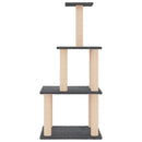 vidaXL sötétszürke macskabútor szizál kaparófákkal 111 cm