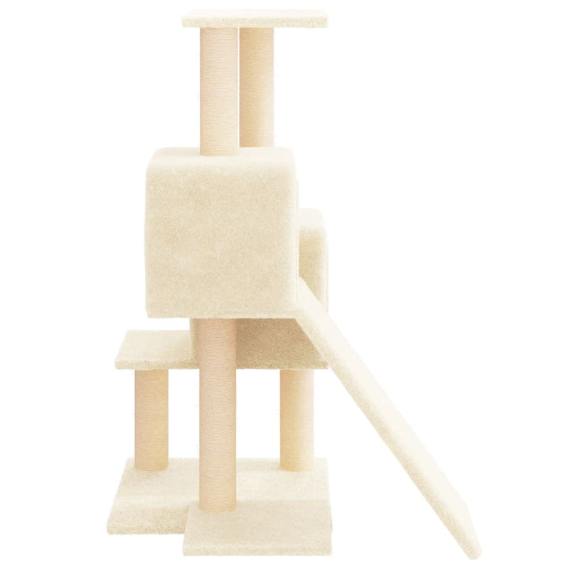 vidaXL krémszínű macskabútor szizál kaparófákkal 82 cm