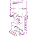 vidaXL sötétszürke macskabútor szizál kaparófákkal 147 cm