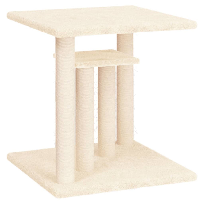 vidaXL krémszínű macskakaparófa emelvényekkel 50 cm