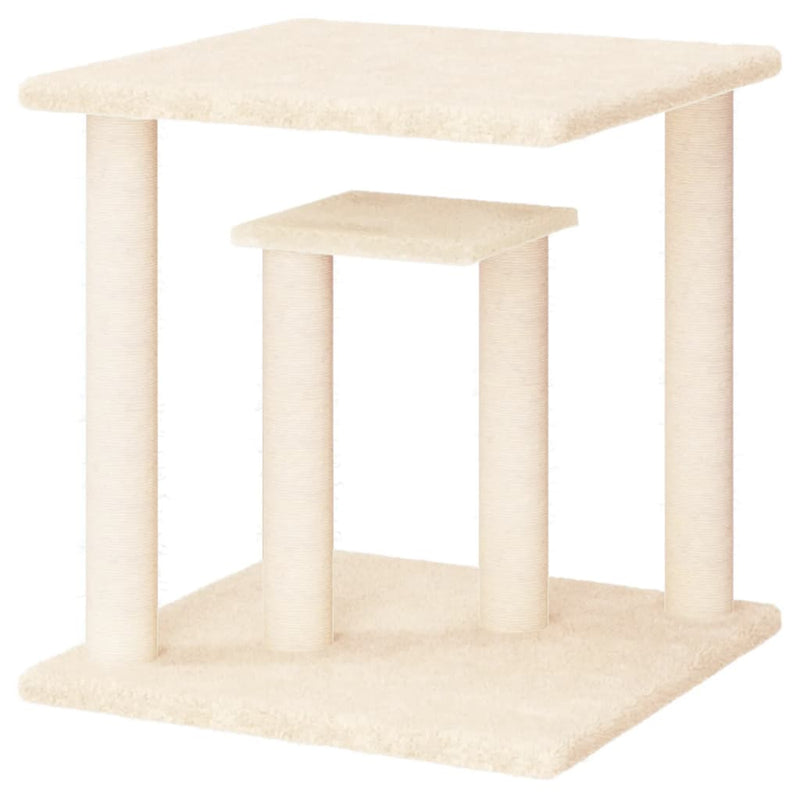 vidaXL krémszínű macskakaparófa emelvényekkel 50 cm